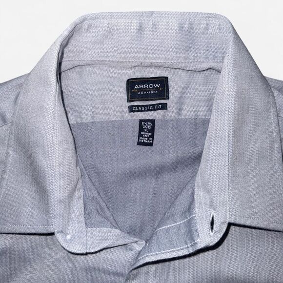 Grey Wrinkle Free Long Sleeve Button Up Dress Shirt from Arrow - Picture 2 of 6